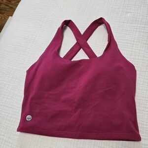 Senita Athletics Pink Cropped Athletic Tank Size Small